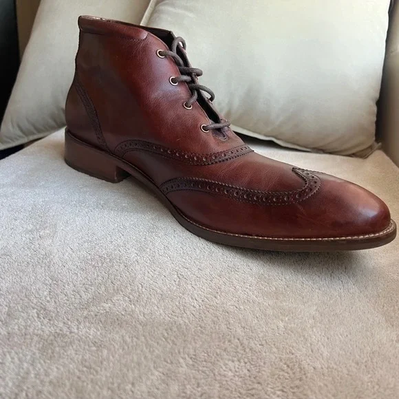 Cole Haan Liam Men 16 Brown Leather Wingtip Ankle Chukka Boot C11053 Boho